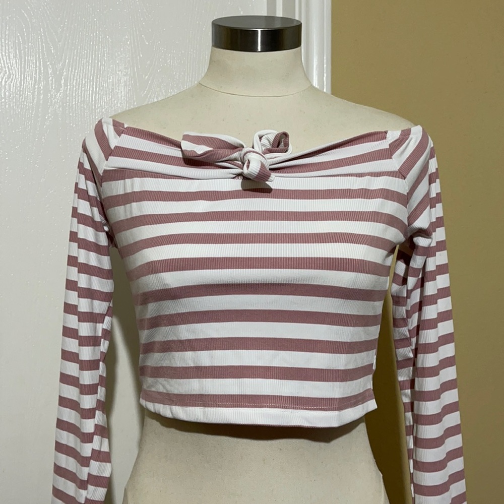 NWT striped off shoulder top